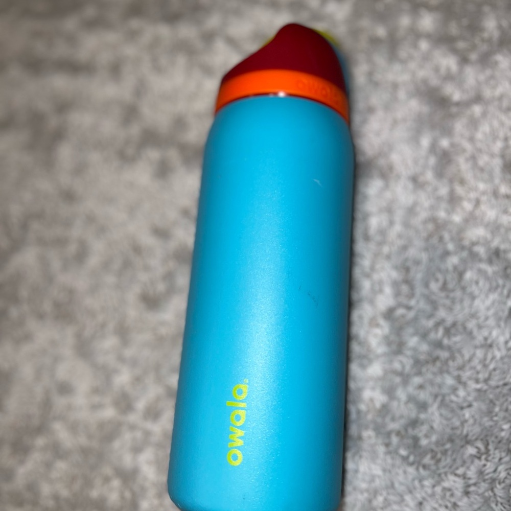 OWALA Blender Bottle FreeSip 32oz Stainless Steel Water Bottle -Turquoise & Red